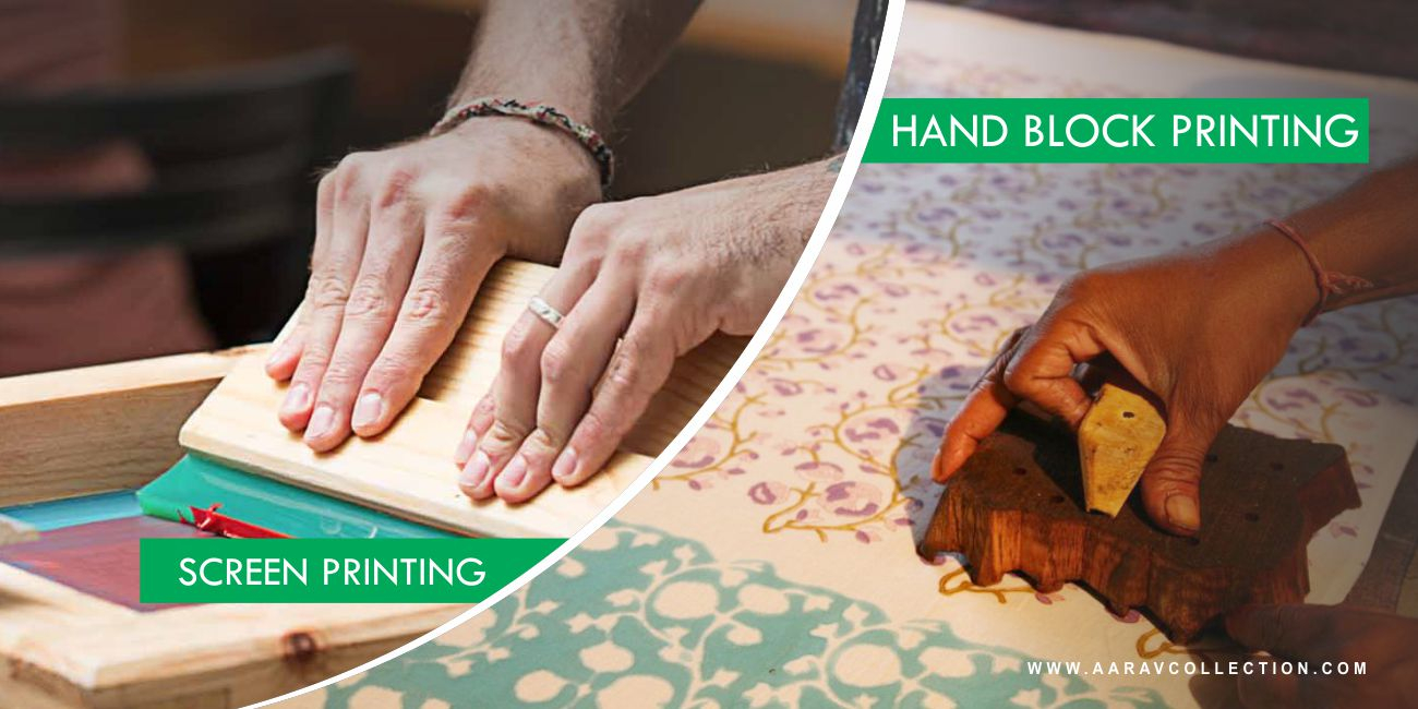 What is the Difference Between Hand Block Printing and Screen Printing l  iTokri आई.टोकरी