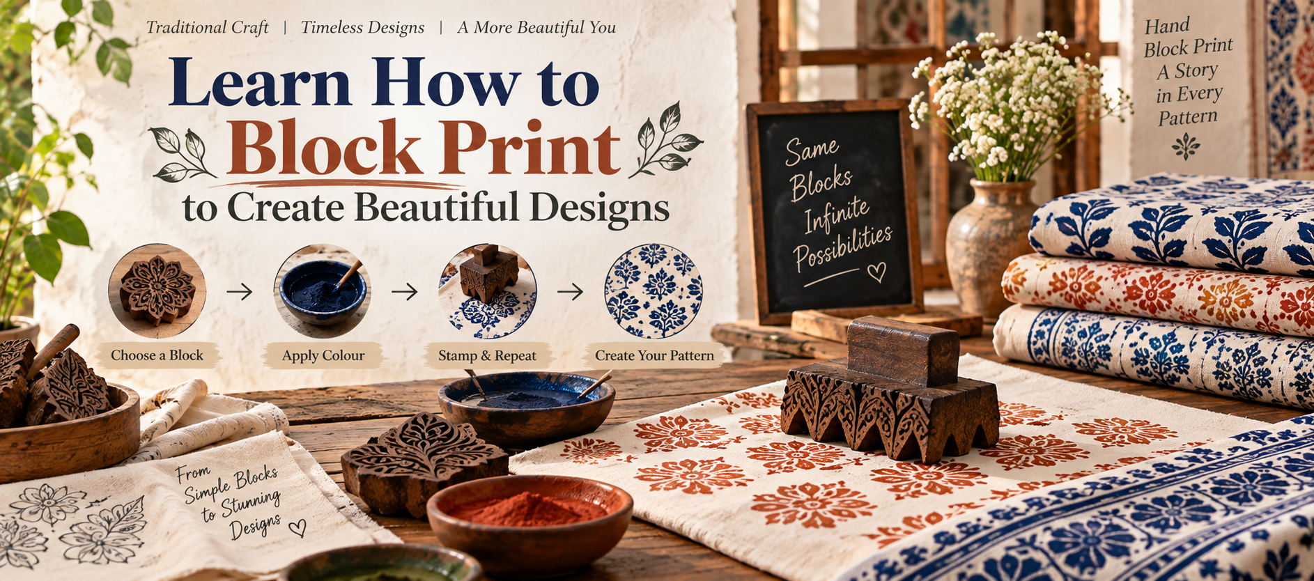 Learn how to block print to create beautiful designs